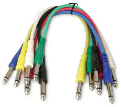 Snakebite 6 Professional Patch Cables. Mono, straight, jack to jack connectors. Ideal for linking guitar effects pedals or use on studio patchbays
