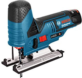 Bosch Professional 12V System Cordless Jigsaw GST 12V-70 (incl. 2x GBA 2.0Ah Batteries, GAL 12V-40 Charger, 2x Jigsaw Blade, Dust Extraction Set, Glide Shoe, Anti-Splinter Guard, Inlay, L-BOXX 102)