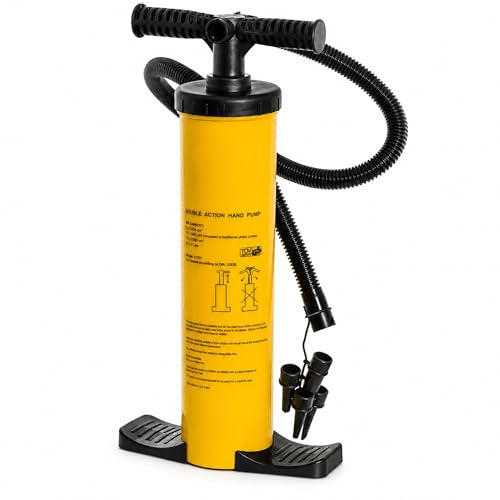 Navyline Doppel Hub Kolben Pumpe 2 x 2 Liter – Doppelhub Luftpumpe mit 4L Fördervolumen | Handpumpe für Schlauchboot, Luftmatratze, Pool & Wasserspielzeug | inklusive Schlauch & Adapter