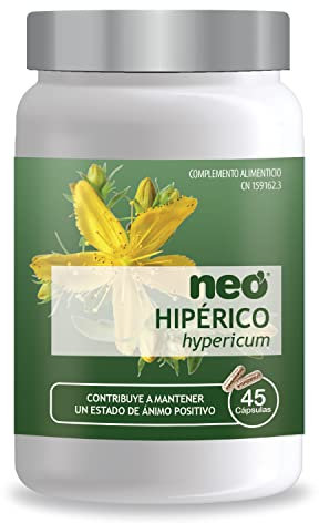 NEO | Extracto de Sumidades Floridas de Hipérico | 45 Cápsulas con Microgránulos | Ayuda a Mejorar el Estado de Ánimo, el Nerviosismo y la Fatiga Física y Mental