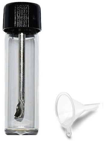Pequeña botella de cristal con rapé cuchara sólida Vial bolsillo w Mini embudo