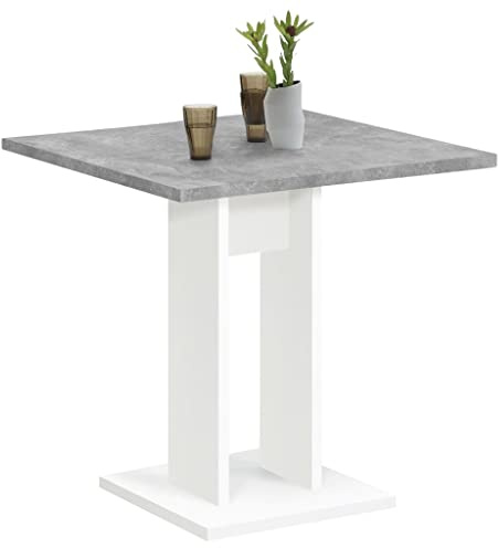 FMD weißes GmbH Tisch, 70 x 70 x 77,5 H cm, weiß, grau, Spanplatte, 7.6 x 74.9 x 85,4 cm
