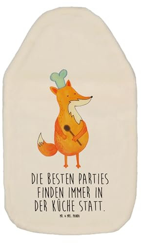 Mr. & Mrs. Panda Wärmflasche Fuchs Koch - Geschenk, Körnerkissen, Bettflasche, Wärmflaschenbezug, Küche Spruch, Kinderwärmflasche, Kochlöffel,