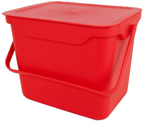 Easy Eco 5L Red Kitchen Compost Caddy/Food Bin