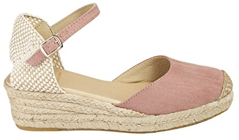 Not Same - Women's Jute Espadrilles with Wedge | Moss Green Red Navy Pink and More | Summer Platform Sandals with Closed Toe Buckle