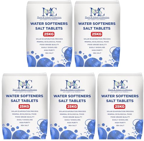 MAC 25 Kg Salt Tablets | Water Softener | Food Grade | Compatible to All Water Softener Machines 100% Genuine British Salt Tablet, Tablet Salt of Premium (5 bags)