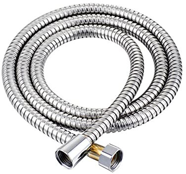 ClearloveWL Duschschlauchm Gold Helle 1M 1,5 M 2M 3M Extra Lange Dusche Schlauch Für Handheld Dusche Kopf Edelstahl Stahl Rohr Messing Mutter Verdickung (Dusche Arm Länge : 3M, Farbe : Chrome)