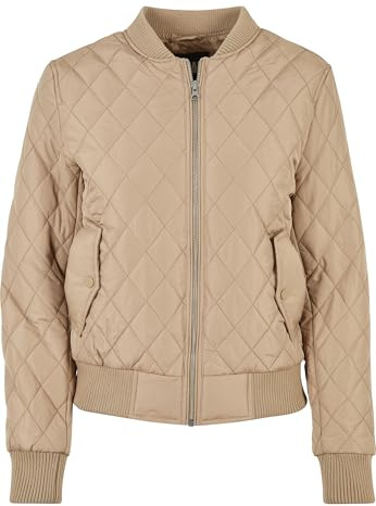 Urban Classics Women's Ladies Diamond Quilt Nylon Jacket Jacke, unionbeige, S
