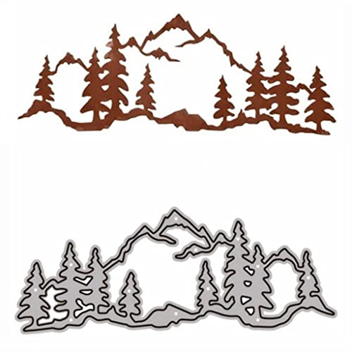 Sredwtk Snowy Mountains Wälder Stanzschablonen Weihnachten Scrapbooking Metall Prägeschablonen Stanzschablonen Stanzformen Schneiden Cutting Dies für DIY Album Scrapbooking Karten Deko