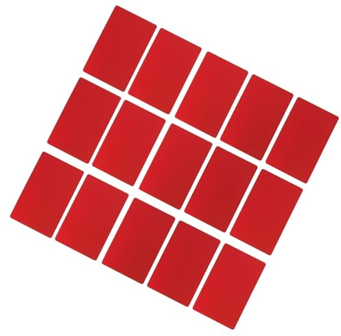 50 Stück leere Visitenkarten aus Metall, Visitenkarten aus Metall, Wärmeübertragung, verschleißfeste Aluminium-Visitenkarten, Rohlinge, DIY Geschenkkarten, Display-Geschäft für Unternehmen(rot)