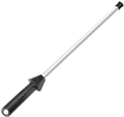Sharpeak Total 45 cm/Longitud de la barra 30 cm Chaira de cerámica con guías angulares integradas y tapa anti-rotura, afilador de cuchillos de cerámica, varilla de afilado de cerámica