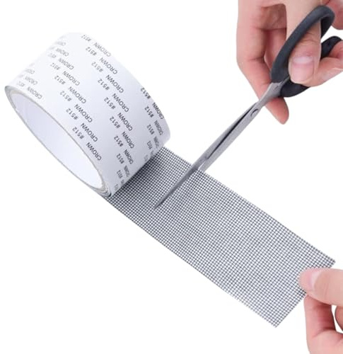 Terryshop74 Nastro a rete adesivo NERA 5cm x 200cm – Superforte per riparazione zanzariere, buchi e squarci – Forte adesione, durevole, resistente e facile da usare