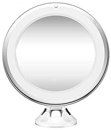 DERBUT Espejo de tocador Espejo de Maquillaje con Ventosa con luz, Aumento de 10X Luz de Relleno LED Espejo de tocador Espejo de baño con Ventosa Espejo de Belleza