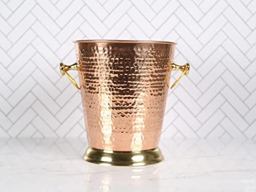 Copper Hammered Effect Beer Wine Champagne Beverage Cooler With Handles Garden Party Events