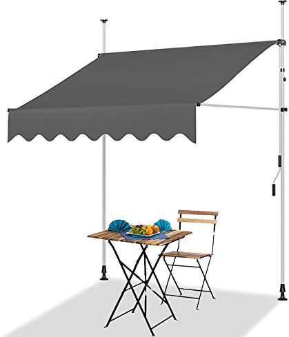 WOLWES Tenda da Sole Retrattile Manuale con Manovella, Tende da Sole per Esterno Avvolgibili, Tende da Sole per Balconi, Terrazzo, Veranda, Tenda da Sole a Caduta (Color : Gray, Size : 200cm/78in)