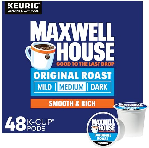 Maxwell House Original Roast Medium Roast K-Cup Coffee Pods, 48 ct Box