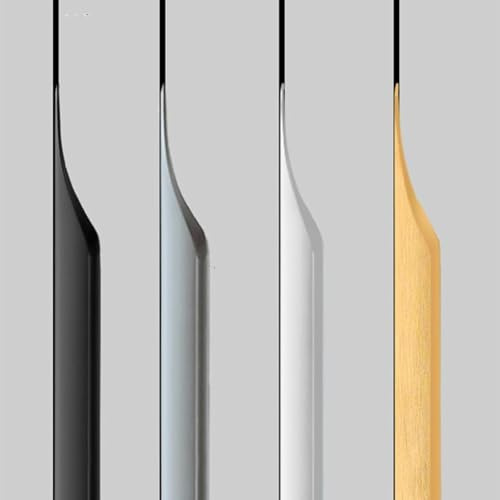 Shozafia Fingergriffe für Schränke, stromlinienförmiger, langer verdeckter Griff für Zuhause, Küche, Tür, Schublade, Aluminium, Schwarz, 300 mm Gesamtlänge, 5 Stück
