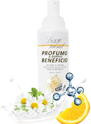 LexyFriend - Acqua Profumata Benefica per Cani e Gatti | Anti Prurito e Nutriente | Ipoallergenico con Oli Vegetali | Proteine del Latte e Acido Ialuronico | Made in Italy, 150 ml