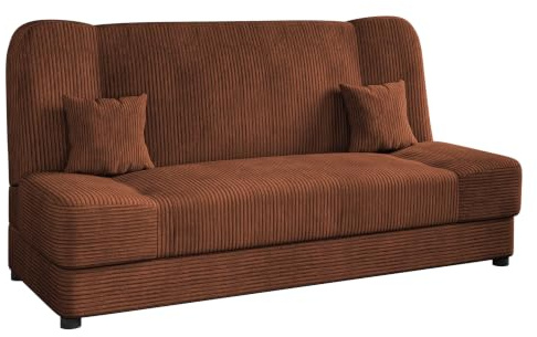 Mirjan24 Schlafsofa Jonas Cord, Sofa mit Bettkasten und Schlaffunktion, Bettsofa, Dauerschläfer-Sofa, Schlafcouch, Materialmix, Couch vom Hersteller, Wohnlandschaft (Poso 39)