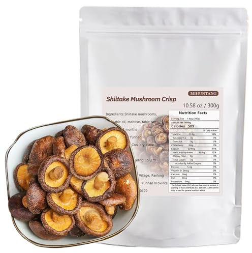 Shiitake Mushroom Crisps 300g Bag Vegan Snacks Crispy Whole Mushrooms