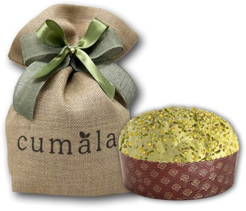 Cumala Panettone Artesanal con Mazapán y Creminis de Puro Pistacho de Bronte 1 kg