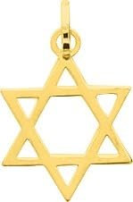 Anhänger: Davidstern, massives Gold, 18 K, 750/1000, Maße: 1,4 x 1,4 cm, 0,55 g, Standard, Edelmetall, 18 Karat Gold