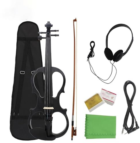 strumento violino Set Di Violino Elettrico Con Pannello In Acero Per Violino Elettrico 4/4 Con Accessori Per Custodia Violino Elettrico Professionale Per Esercitarsi (Color : Bk)