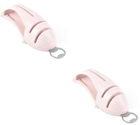 Alipis 2piezas Cortador Multifuncional y Afilador De Abridor De Botellas Herramienta De Cocina Color Rosa