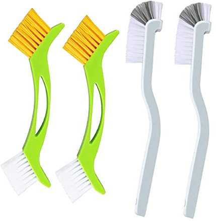 Generic 4-in-1 Cleaning Brush Set Grout Cleaner Double-Ended Scrub Brush Fine Bristles Long Handle for Home Office Garden