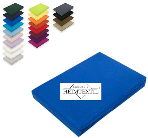 EXKLUSIV HEIMTEXTIL Microfaser Marke Spannbettlaken 90-100 x 200 cm + 30 cm Royalblau