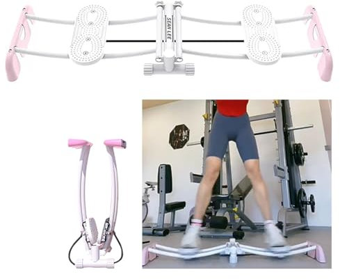 Rosa Oberschenkel-Trainingsgerät für Frauen, 2-in-1-Beintrainer-Skitrainingsgerät, Cardio-Beckenboden-Muskelkraft-Trainingsgerät, faltbar