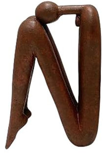 Abstrakte Streichholzmann-Skulptur – minimalistische moderne Buchstütze aus Kunstharz, geometrische Dekoration für Wohnzimmer und Arbeitszimmer, 20,3 - 25,4 cm (brauner Kopf nach unten)