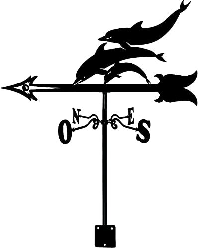 Väderhane,Väderhane, Väderflöjel Dolphin Family Vindriktningsindikator Rostfritt stål Vindflöjel for utomhusträdgårdslusthus