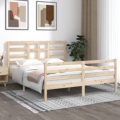 Sufrk Massivholzbett Bettgestell Bed Frame Bett Mit Bettkasten Hausbett Bett Massivholz 160x200 cm - 3105870