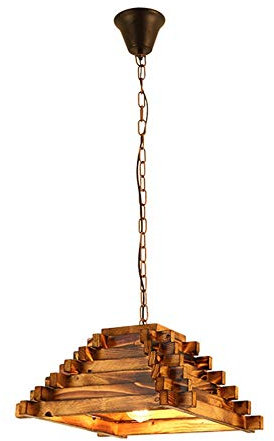 FDTMGW Simple Chandelier Wholesale Wood Creative Industrial Vintage E27 Pendant Ceiling Lamp Adjustable Chain Personality Cafe Shop Bar Restaurant Decoration Hanging Lamp Lighting Device