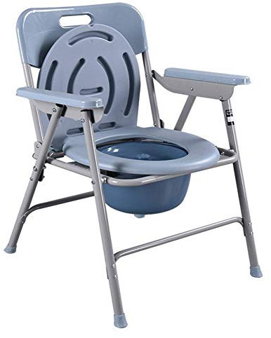 LQDSADRT Semplice sedile WC con schienale pieghevole vasino portatile mobile sedile WC per anziani 150 kg cuscinetto