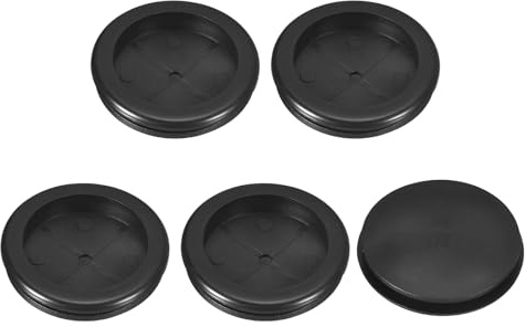 sourcing map 5Pcs Rubber Grommets 2-3/16 (55mm) Drill Hole, 1-7/8 (48mm) ID Single Sided Hole Plugs Ring Gasket for Firewall Cable Wire Protecting, Black