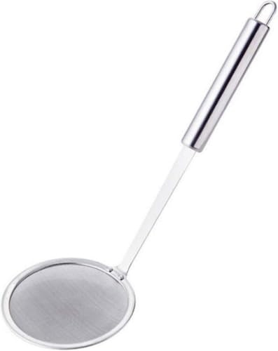 YXUANYZNB Filter Spoon Colander, Stainless Steel Skimmer Spoon with Long Handle, Oil Fryer Skimmer Strainer Spoon Kitchen Tools for Hot Pot, Skims Fat Scums