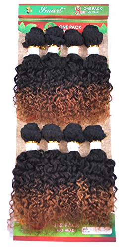 Haolocs 8 – 14 pulgadas cabello humano 8 paquetes brasileño Jerry rizado pelo brasileño pelo ondulado profundo pelo ondulado suelto 8 paquetes brasileño extensiones de cabello humano (8 pulgadas T1B