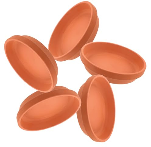 BESTonZON 5pièces Soucoupes Terre Cuite pour Plantes Rondes avec Trou De Drainage pour Pots Intérieur Et Extérieur