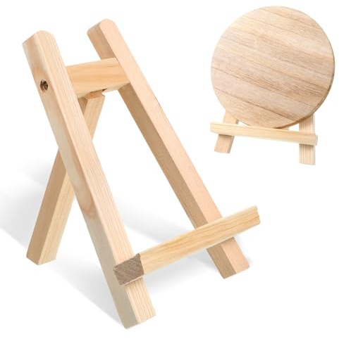 Xthrotsenk Kleine Staffelei Für Den Tisch, Staffelei Klein, Mini-Staffelei Holz, 15x20cm Tischstaffelei Holz, Mini Staffeleienholz Für Den Tisch, Bilderrahmen, Malerei