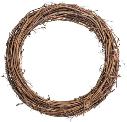 2 Pack Grapevine Wreath 30/40cm Grapevine Garland For Crafts Rattan Door Wreath For Front Door Vine Branch Wreath For Christmas Easter Holiday Wreath Making Supplies (Natural, 40cm)
