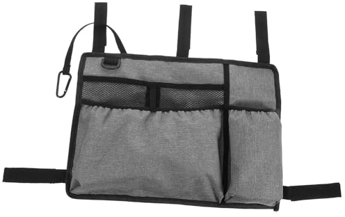 PACKOVE Paquet de Rangement pour Accoudoir de Fauteuil Roulant et Sacoche pour Déambulateur Pliable en Polyester Résistant à L'usure, Montage Latéral Pratique pour Personnes Âgées