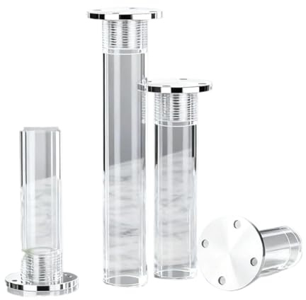 Bordben i akryl, Justerbara möbelben i akryl Transparent 8-40 cm Paket med 4(25cm)