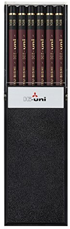 Uni Hi-Uni Wooden Pencil - 10B - Box of 12 (HU10B)