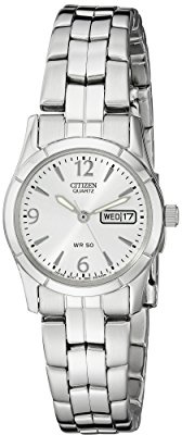 Citizen Quartz Womens Watch, Stainless Steel, Classic, Silver-Tone (Model: EQ0540-57A)