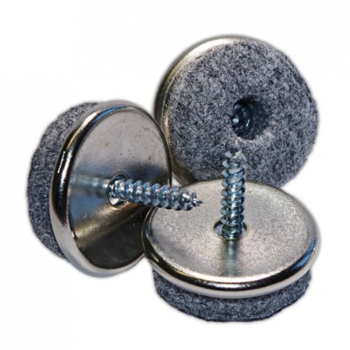 haggiy Möbelgleiter - Parkettgleiter zum Schrauben (Kreuzschlitz) Ø 24 mm (100 Stk.)