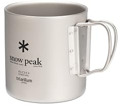 Snow Peak Titanium Double Wall Mug, 600ml, Grey, Ultralight Japanese Titanium Insulated Camping Mug, Backpacking Outdoors