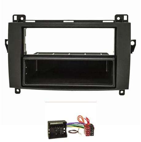 tomzz Audio 2434-017 Radioblende Set kompatibel mit Mercedes A (W169) B (W245) Sprinter (W906) Viano Vito schwarz mit Quadlockadapter ISO