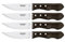 Tramontina JUMBO 4 Steakmesser, Wellenschliff, rostfreier Edelstahl, scharf, spülmaschinenfest, FSC-zertifizierte Holzgriffe, ergonomisch, 4-teiliges Set, Messerset, Griff-Farbe braun